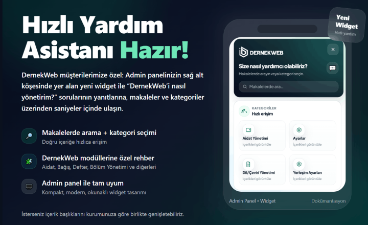 Dernek Yardım Asistanı: DernekWeb Kullanımında Yeni Dönem