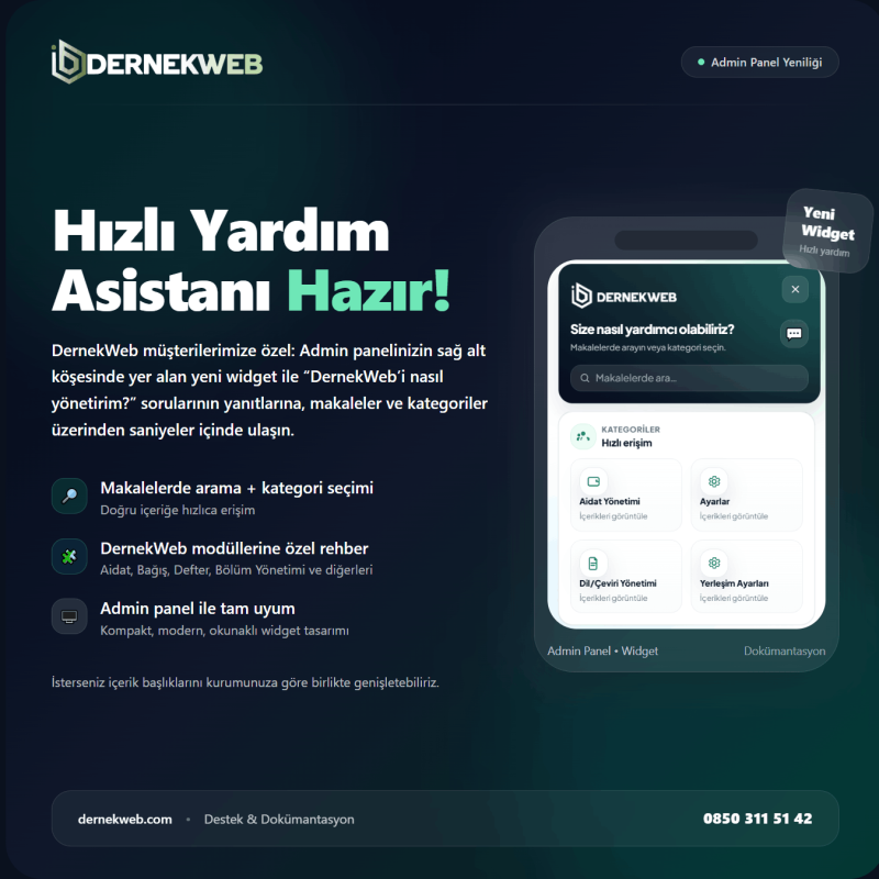 Dernek Yardım Asistanı: DernekWeb Kullanımında Yeni Dönem